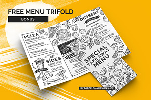 FREE! Trifold Food Menu Brochure