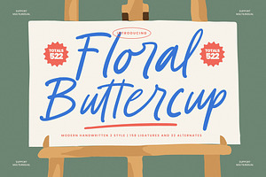 Floral Buttercup Modern Handwritten, a Script Font by stylishtype.co