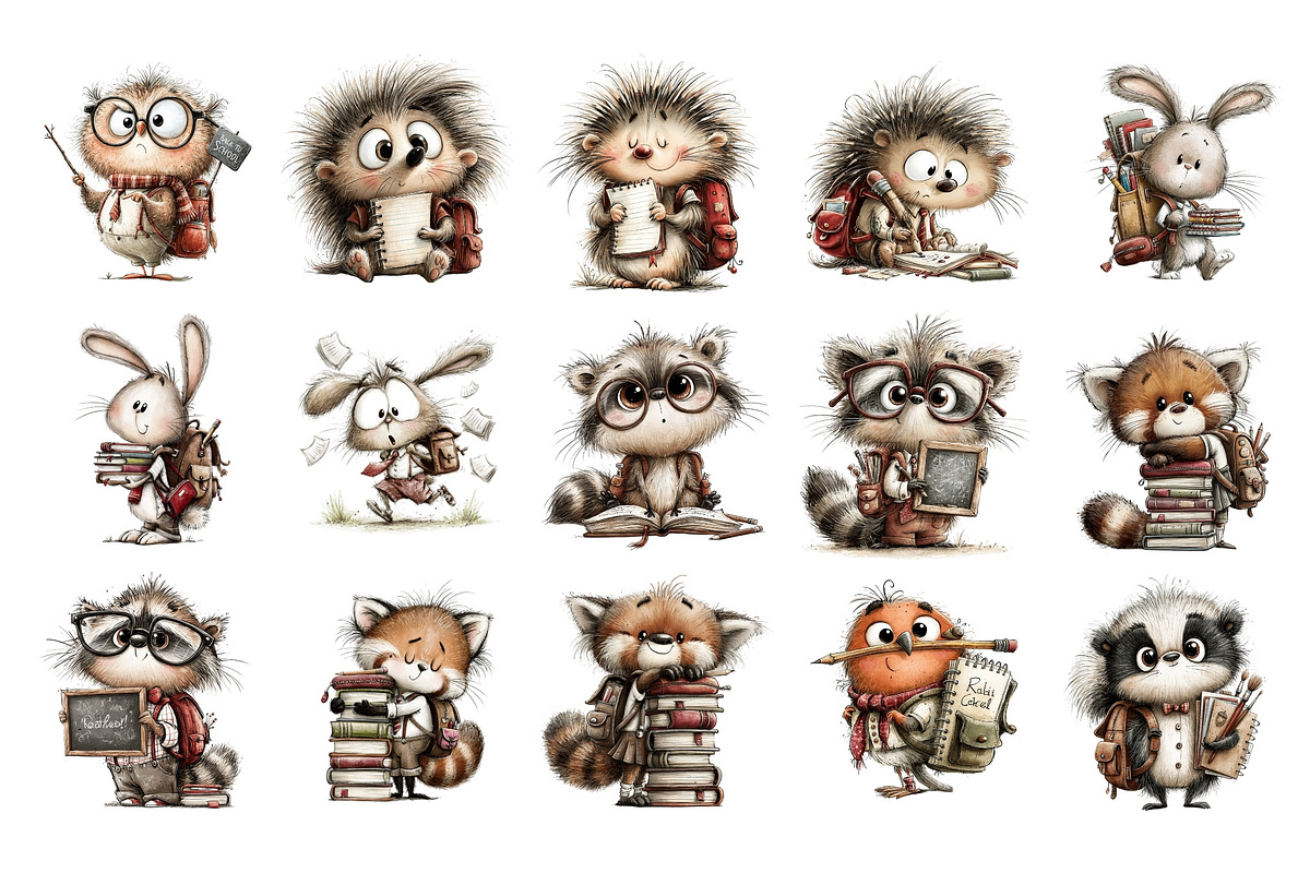 Back To School Animals PNG Clipart, an Animal Illustration by Nicolle's Colorful Art (Photo 5 of 6)