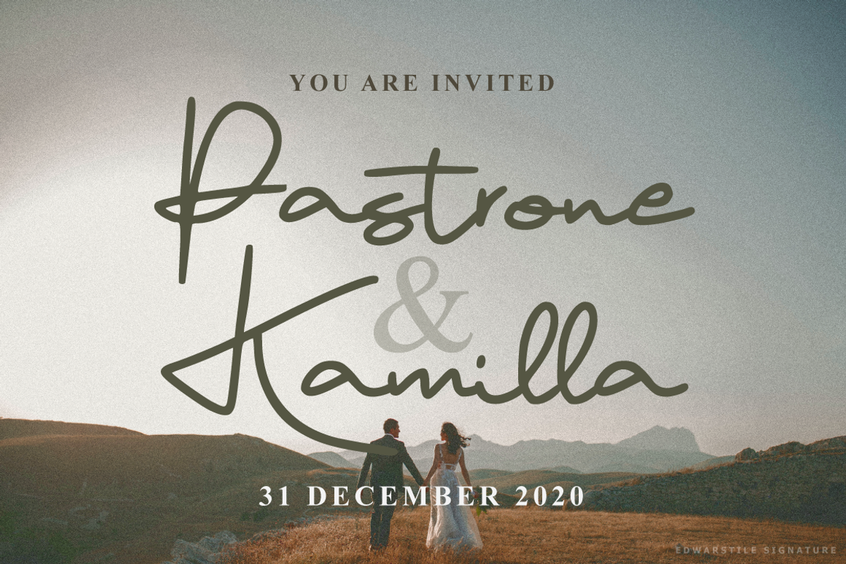 Edwarstile - Monoline Signature, a Script Font by tebaltipislab (Photo 7 of 11)