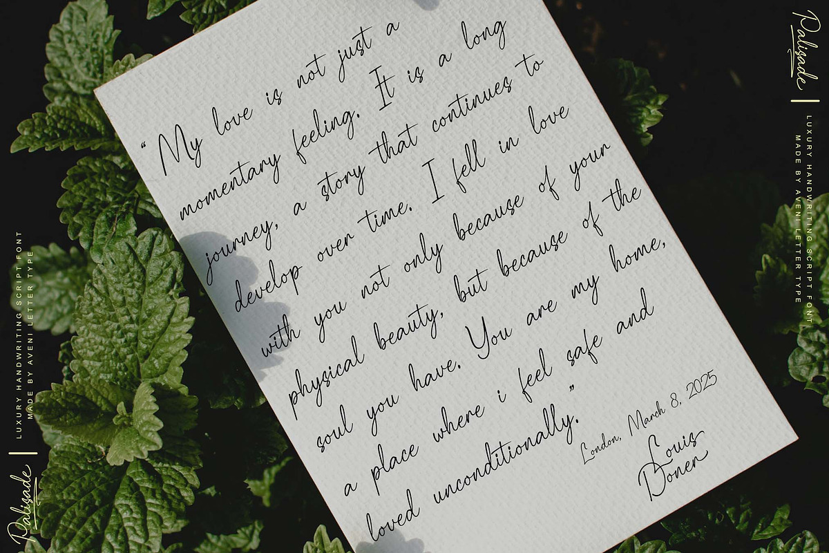 Palisade | Handwritten, a Handwritten Font by Aveni Letter Type (Photo 14 of 15)