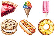 Watercolor Summer Foods Clipart, an Illustration by Craft Nest (Thumbnail 5 of 6)