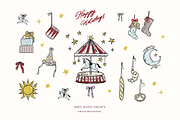 Vintage Christmas Circus art, a Decorative Illustration by Summer Nightingale Art (Thumbnail 3 of 14)