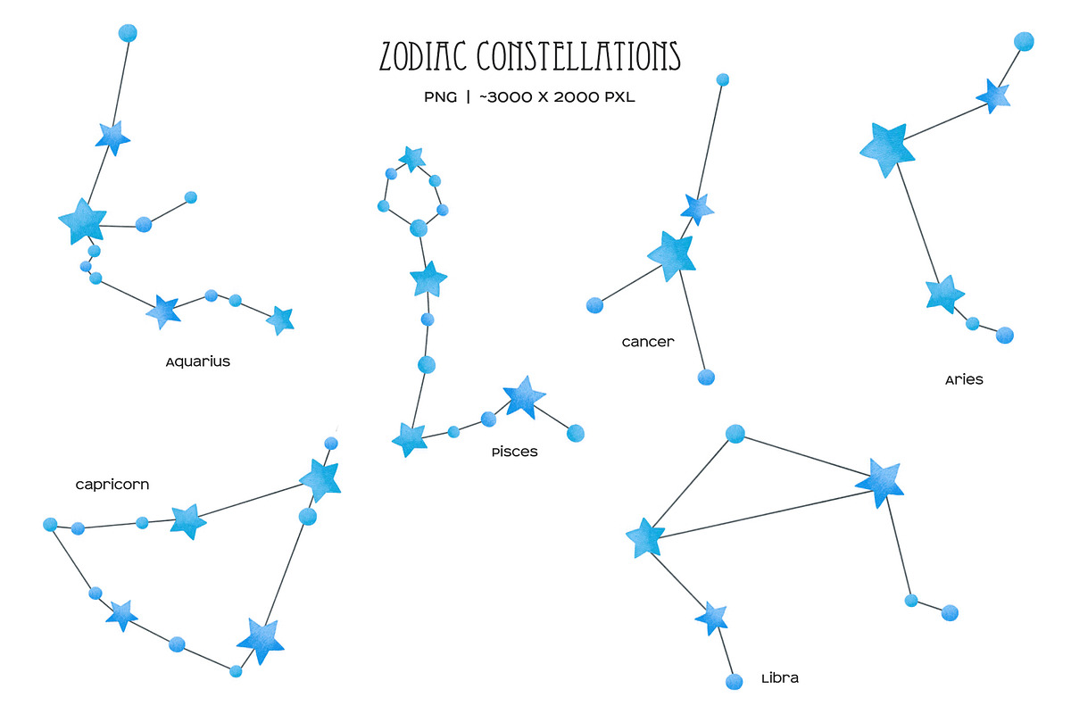 Blue star Zodiac constellation, an Object Illustration by Art and Funny (Photo 2 of 4)