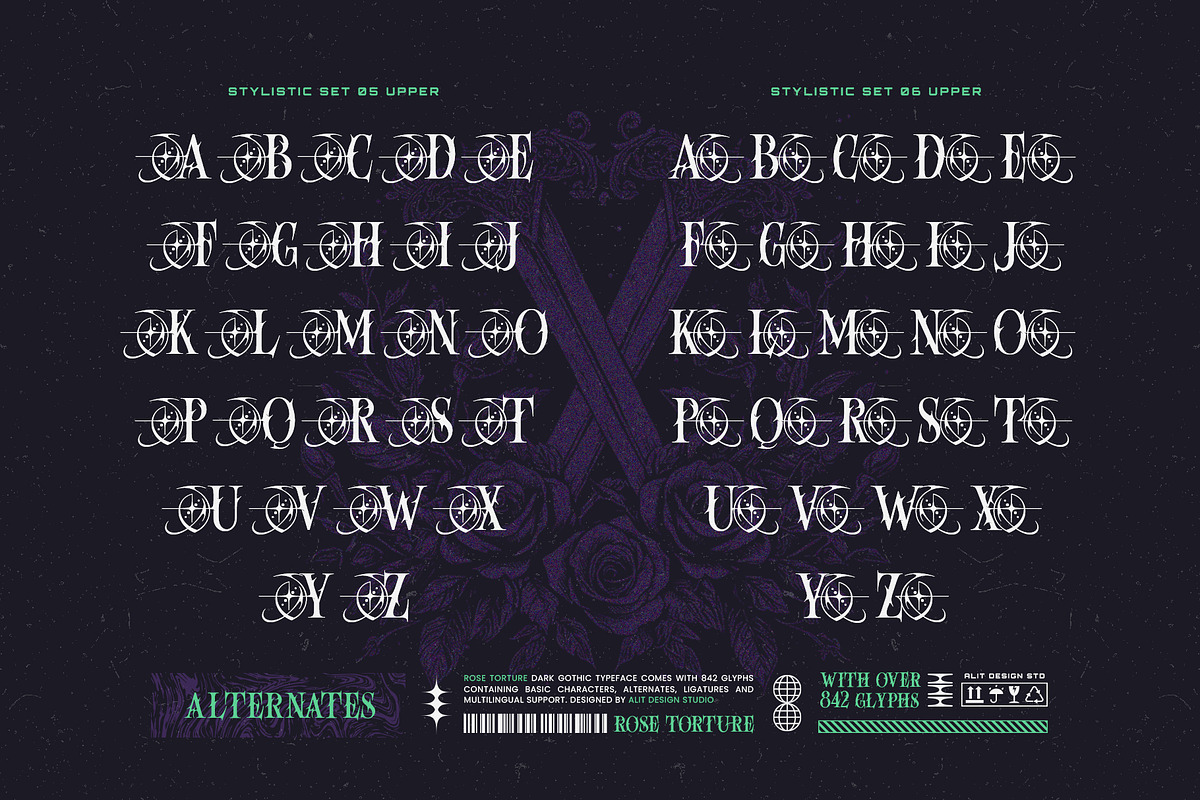 Rose Torture Typeface, a Serif Font by alit design (Photo 8 of 20)