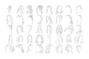 Womens Hair Set 5 Procreate Brush