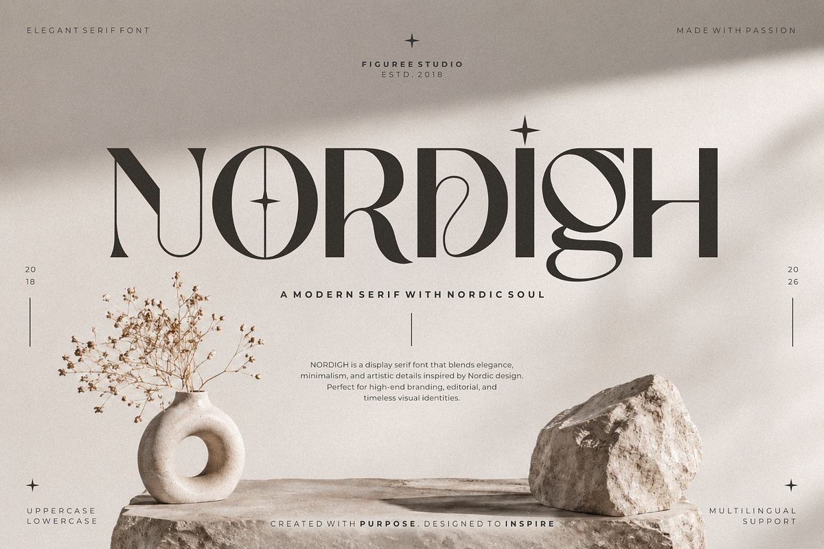 Nordigh - Serif Display Font, a Serif Font by figuree studio (Photo 1 of 10)