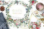 Watercolor winter Christmas frames, an Illustration by WonderWonder (Thumbnail 1 of 10)