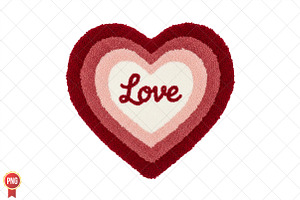 Faux Yarn Valentine Heart Png, an Illustration by SinaCreation