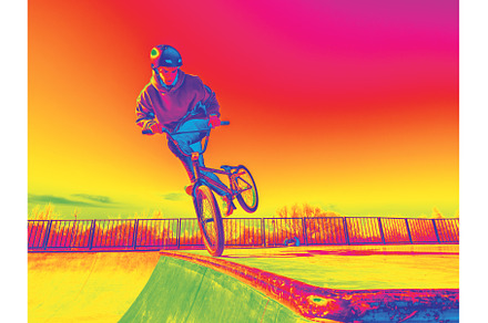 Infrared Thermal Image of BMX rider