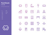 Furniture Icon Set, a Solid Icon by WellMadePixel (Thumbnail 1 of 4)