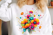Whimsical spring daffodil flowers, an Illustration by SinaCreation (Thumbnail 6 of 11)