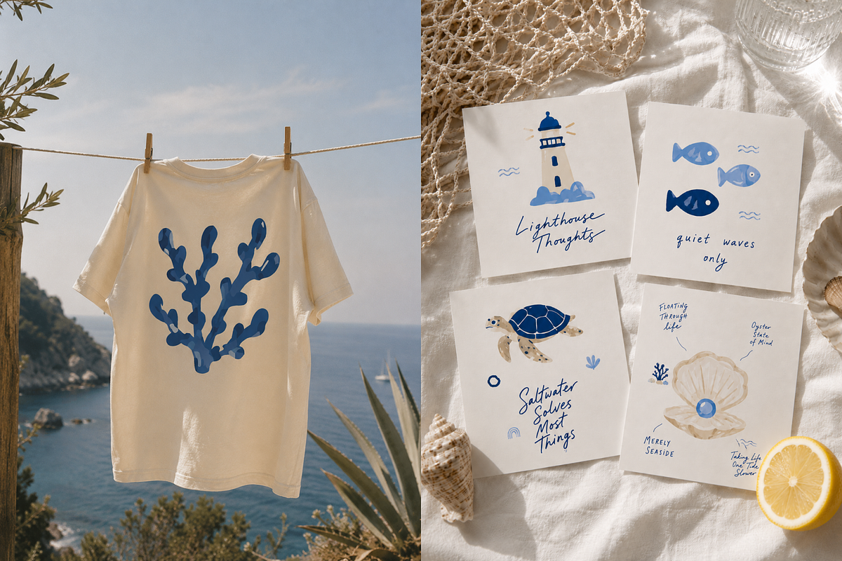 Coastal Charm | Vector Icons Set, a Decorative Illustration by Nutalin Art (Photo 6 of 16)