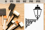 Stencil Vintage Street Lamp, a Decorative Illustration by MARYCRAFTIRIA (Thumbnail 2 of 3)