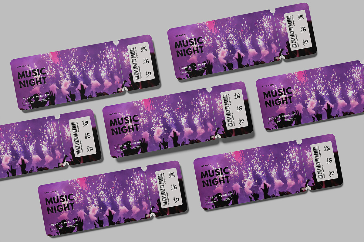 Event Ticket Mockup Bundle, a Flyer Template by Bangdastudio (Photo 3 of 16)