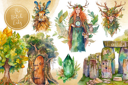 Celtic Fairytale Clipart Set, an Illustration by The Dutch Lady Designs