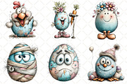 Whimsical Funny Easter Eggs Clipart, an Illustration by Black Bird Studio (Thumbnail 2 of 6)