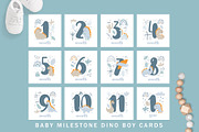 Baby Milestone Dino Boy Cards, an Object Graphic by Happy Letters (Thumbnail 3 of 5)