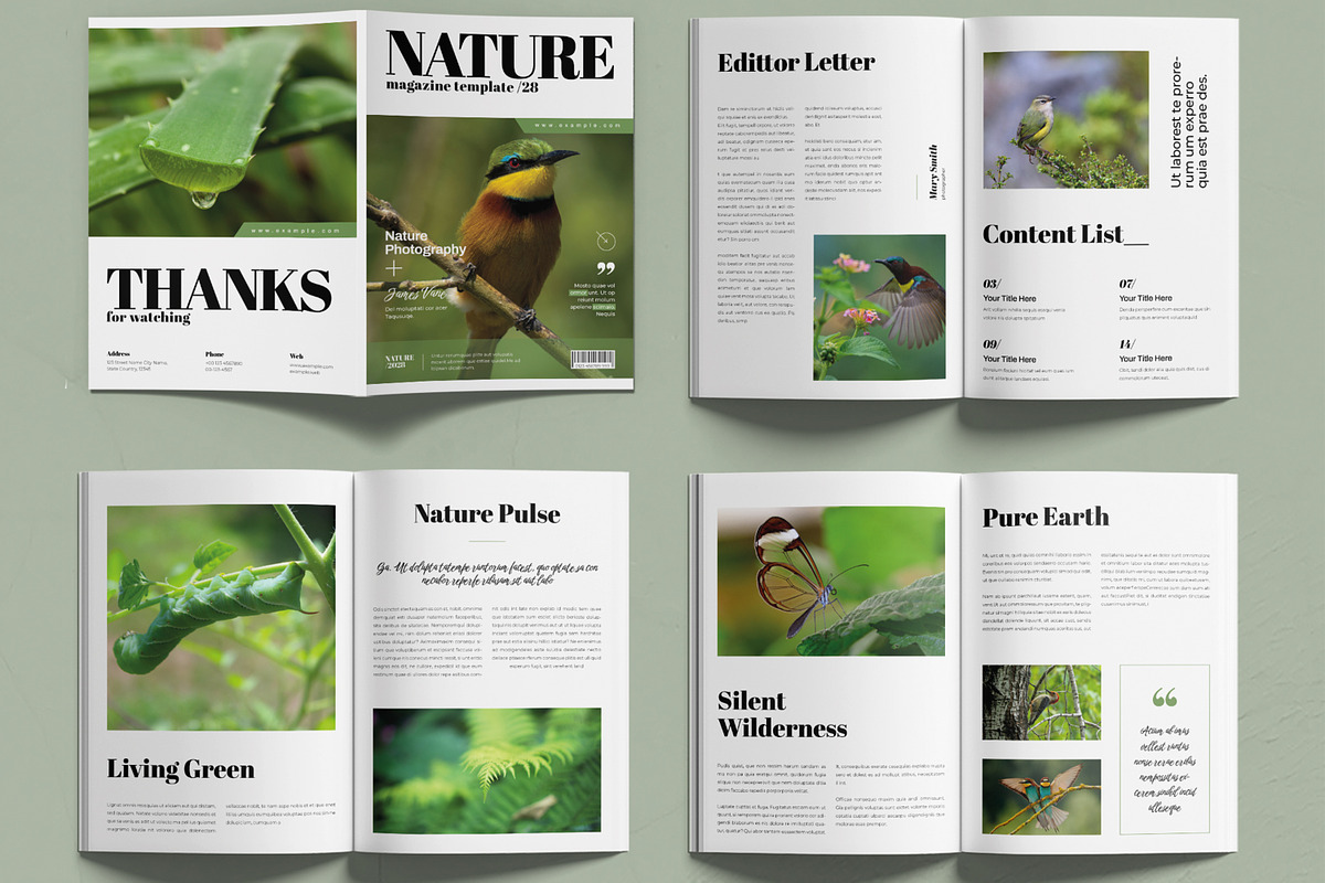 Nature Magazine Template, a Magazine Template by MightyDesign (Photo 2 of 6)