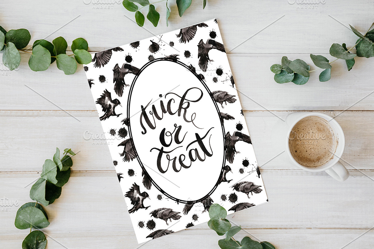 Set of greeting cards for halloween, a Decorative Illustration by Antikva17 (Photo 4 of 5)