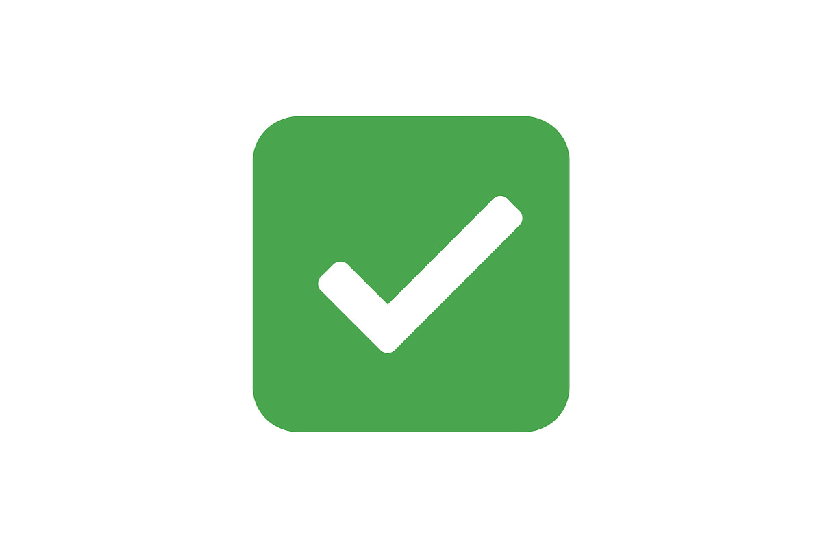 Green checkmark symbol in a flat des, an Illustration by designvectx