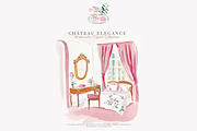 chateau clipart french illustration, a Decorative Illustration by Patishop Art (Thumbnail 7 of 10)