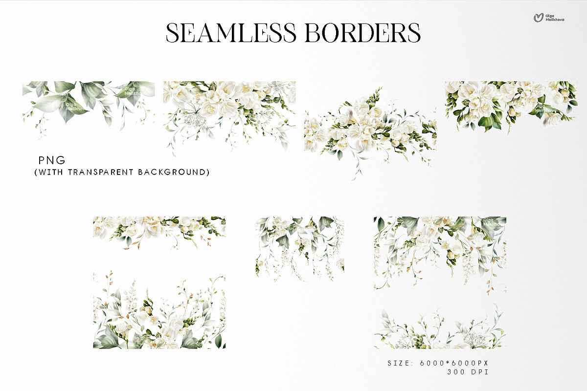 White flowers, Freesia, an Object Illustration by ollalya (Photo 3 of 10)