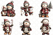 Whimsical Snowman Clipart, an Illustration by Black Bird Studio (Thumbnail 6 of 6)