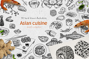 Traditional Asian cuisine sketch, a Food Illustration by Evgeniia Lanskikh (Thumbnail 1 of 5)