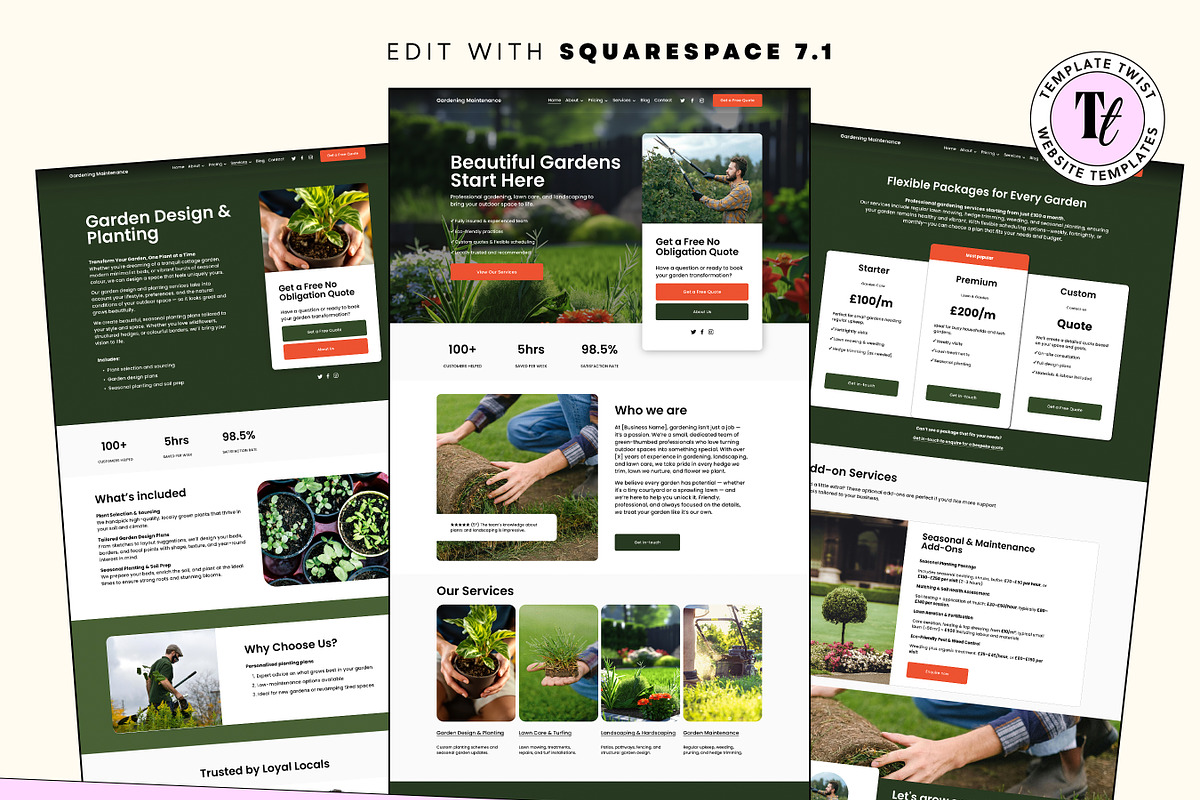 Garden Maintenance Website Template, a Websites & App Template by Template Twist Shop (Photo 3 of 10)