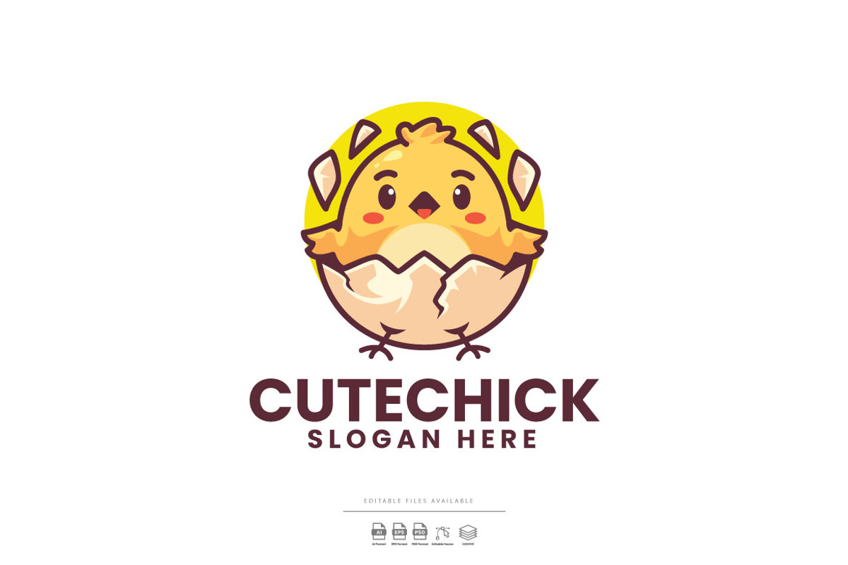 Cute Chick Egg Baby Cartoon Logo, a Branding & Logo Template by Ary_ngeblur