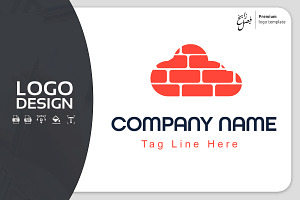 Cloud Brick logo Template only 15$