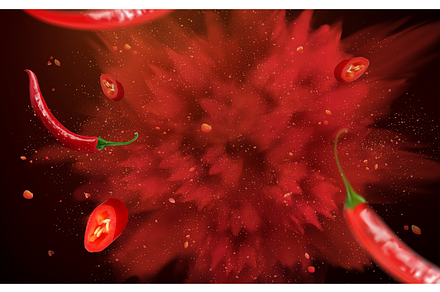 3D Red Pepper Powder Background
