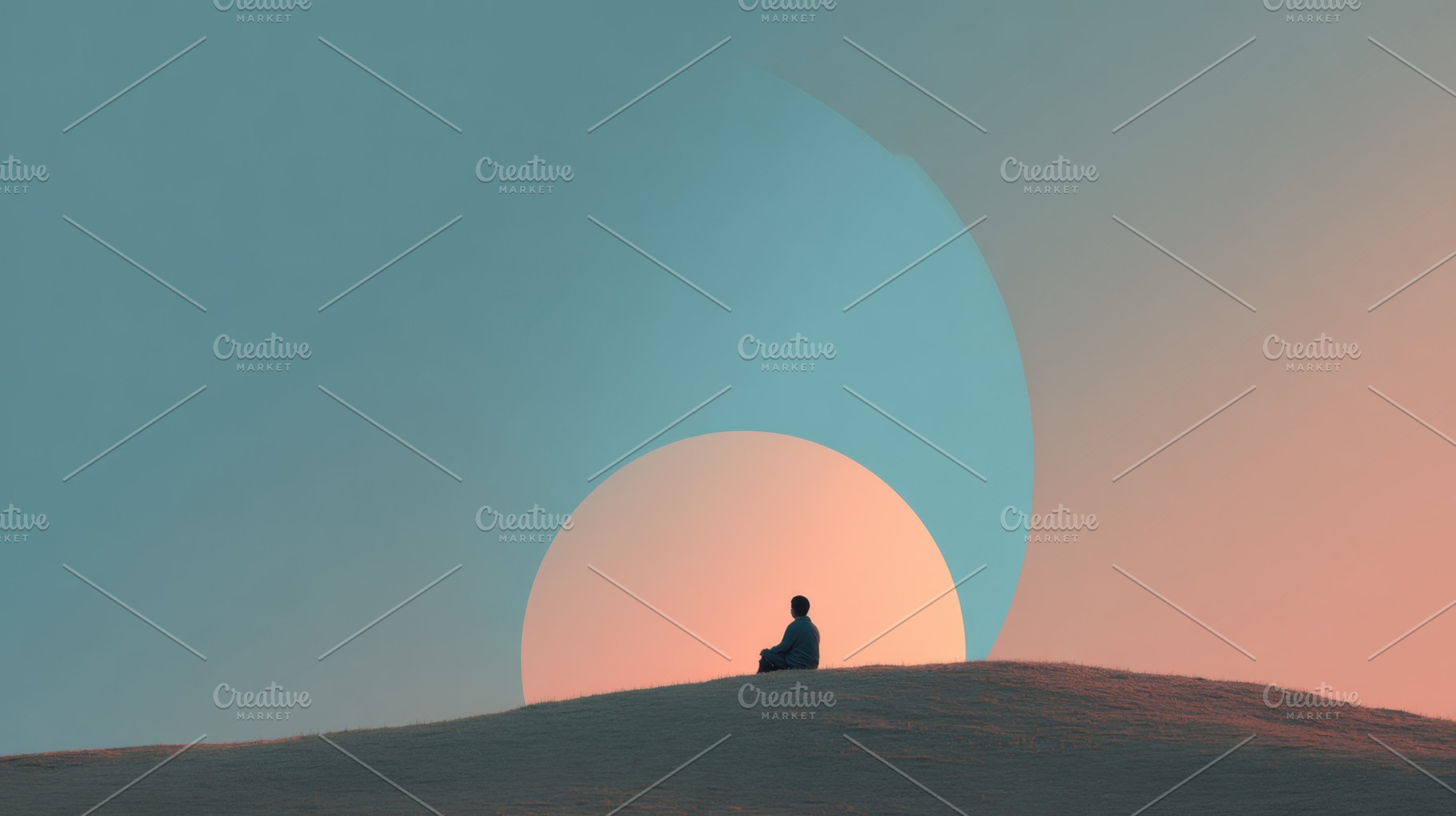 Calm person on hill at sunset, a Photo by Beautiful things