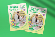 Green Y2K Spring Greeting Card, a Card Template by graphicook (Thumbnail 2 of 4)
