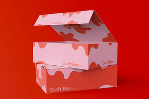 3d Cardboard Postal Boxes Mockup