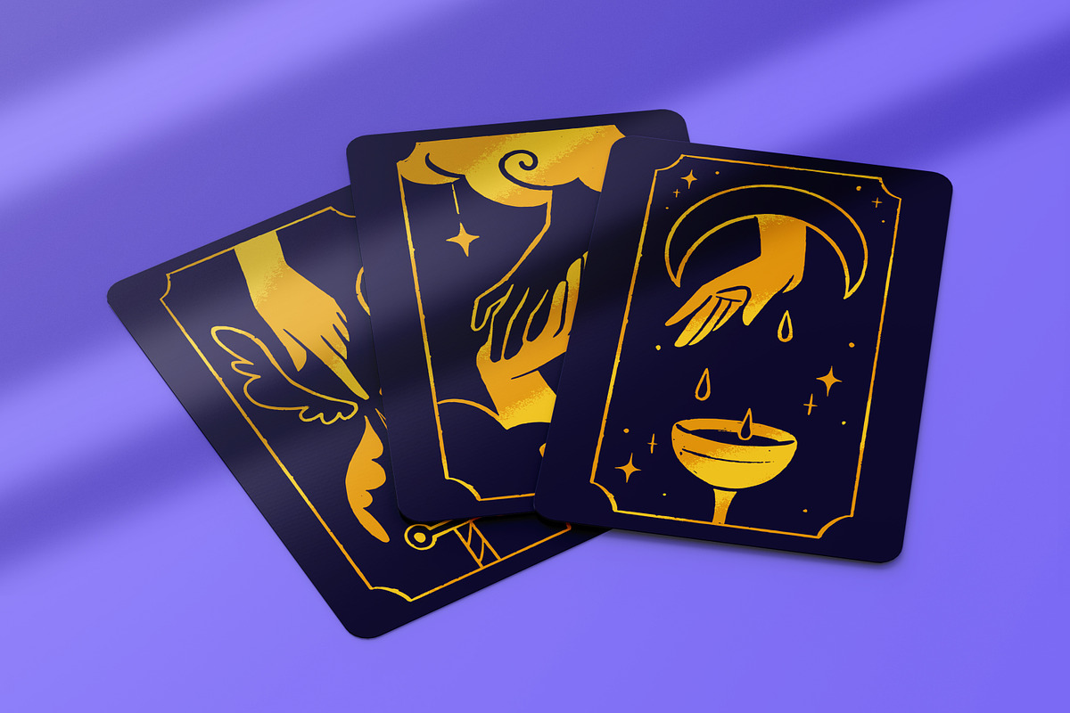 Esoteric tarot card backs with hands, an Object Illustration by PaperTrident (Photo 6 of 7)