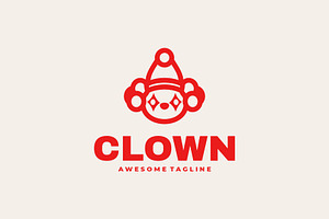 Clown Line Art Logo, a Branding & Logo Template by Artnivora.Std