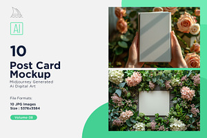 Post Card Mockup 10 Set V 38