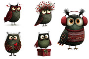 Whimsical valentine Owl Clipart, an Illustration by Dream Creation (Thumbnail 7 of 8)
