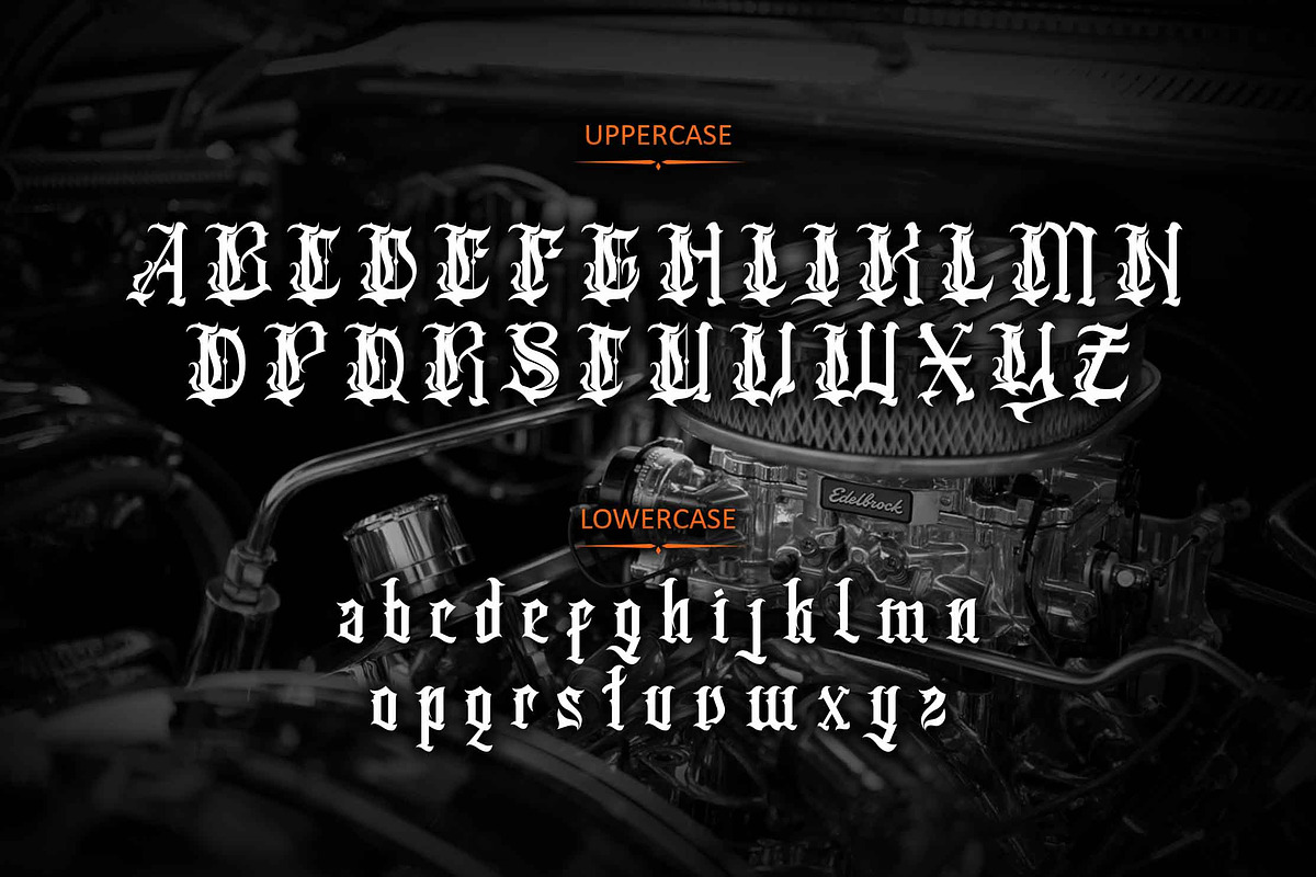 Cassandra - Blackletter Tattoo, a Blackletter Font by Brightone (Photo 2 of 8)