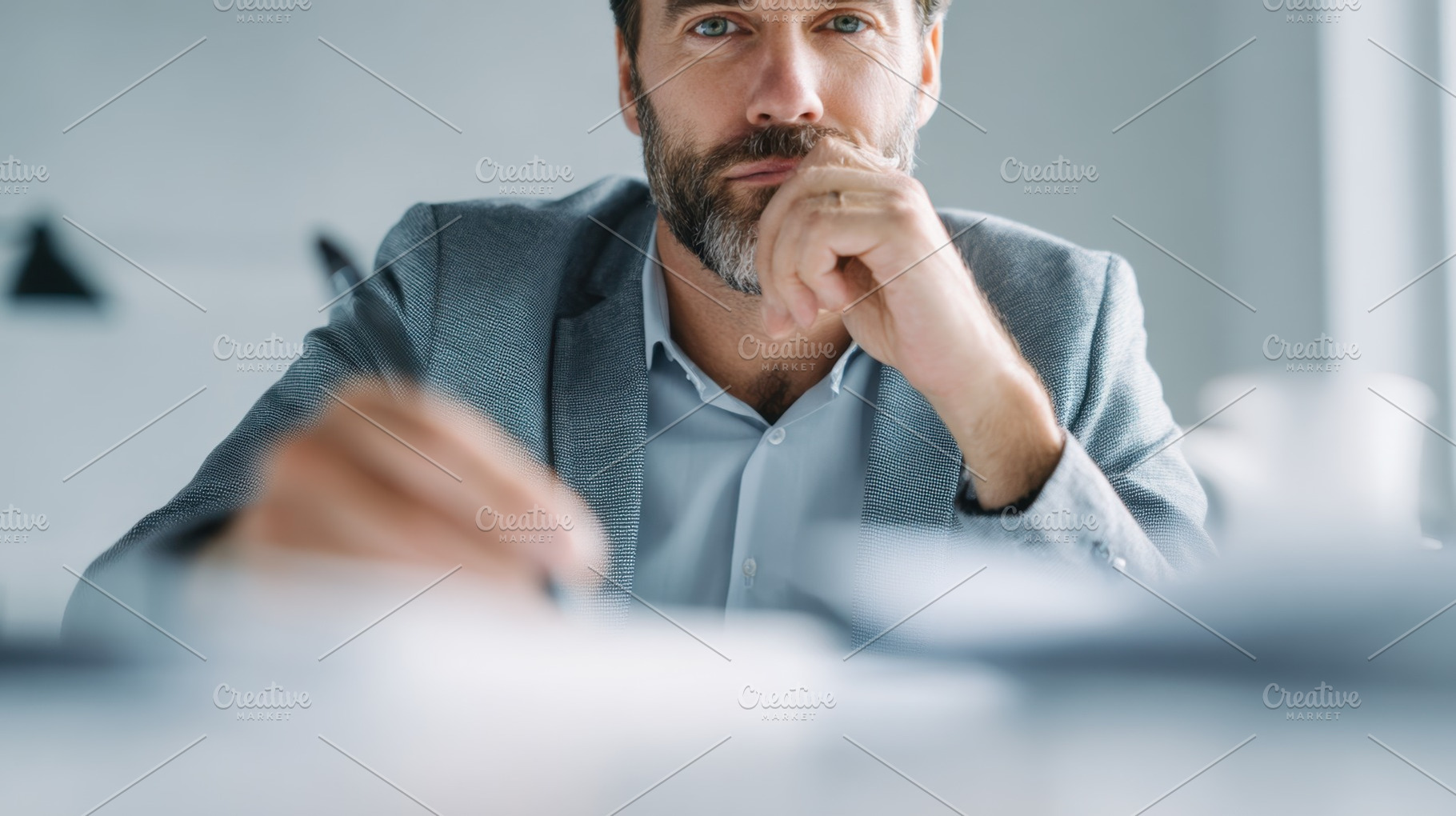 Man pondering in office, a Photo by Beautiful things