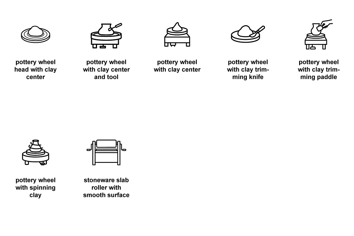 Handmade pottery and ceramic toolkit, an Outline Icon by Nurlan's shop (Photo 3 of 3)