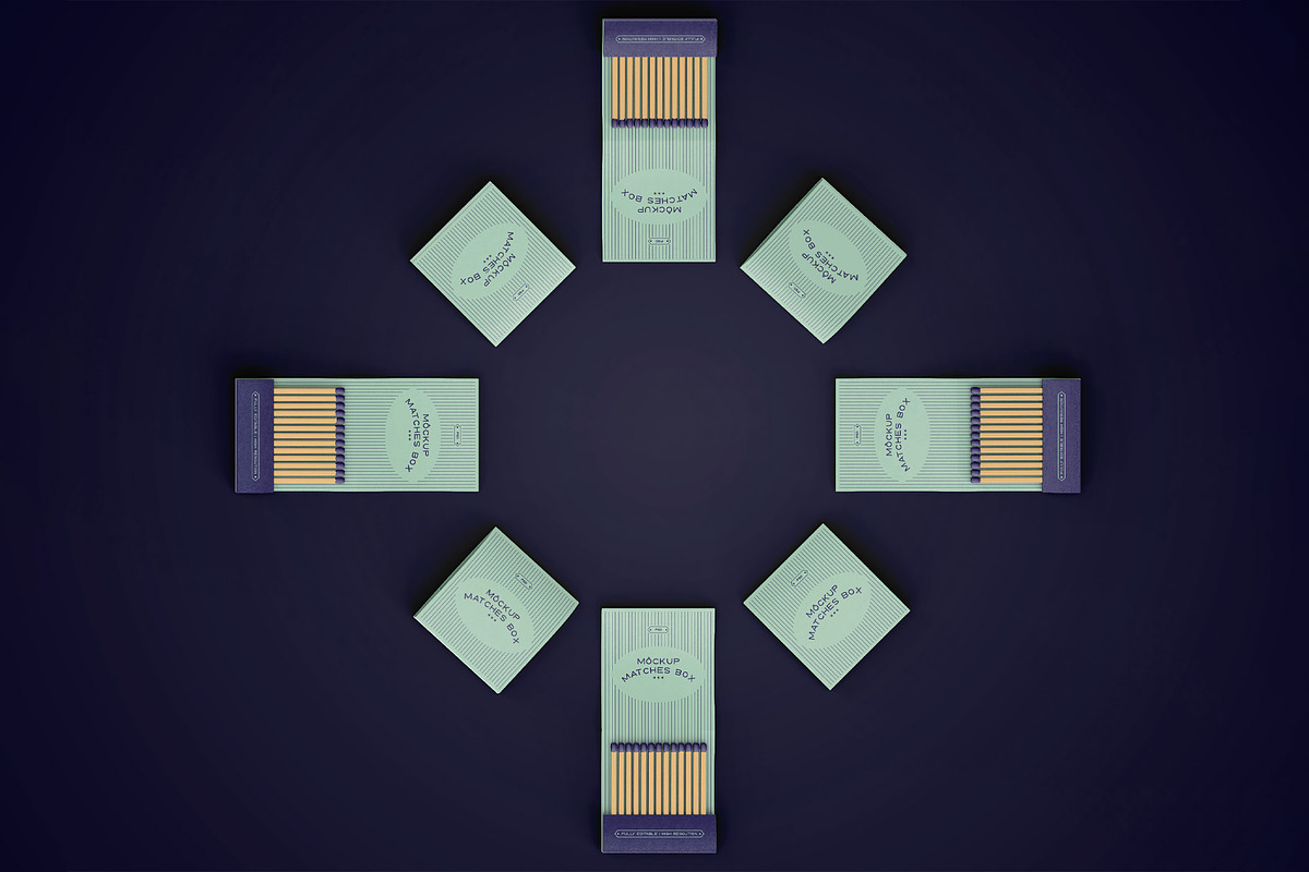 3d Top View of Matchboxes Mockup, a Print Template by The Rose Project (Photo 2 of 3)