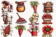 Watercolor Farm Clipart Bundle, a Seasonal Illustration by Designworld (Thumbnail 3 of 9)