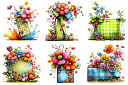 Whimsical Spring Gingham Clipart, an Illustration by Daily.Designs (Thumbnail 5 of 7)