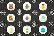Christmas and new year set, a Pattern Graphic by martynmarin (Thumbnail 3 of 4)