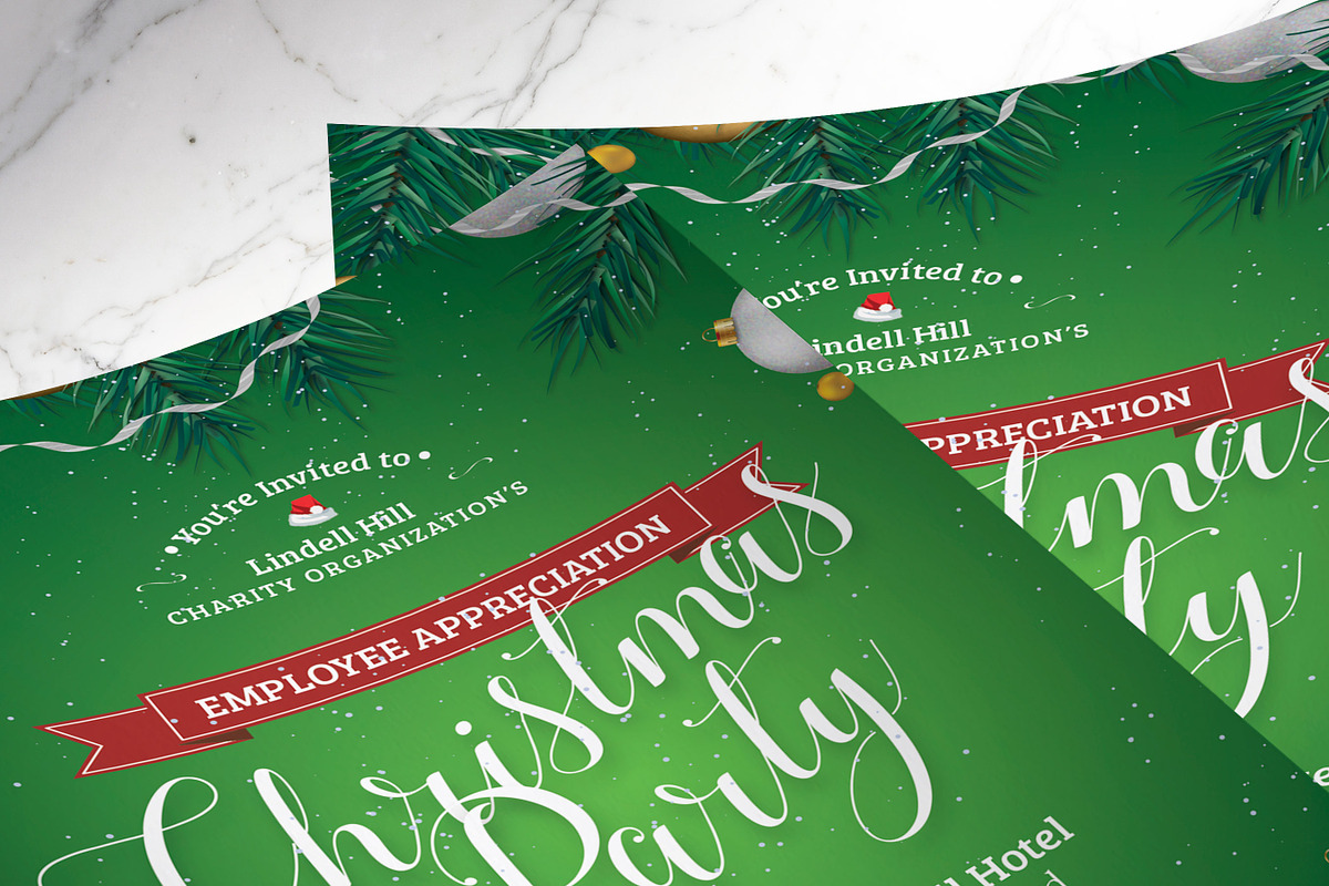 Green Christmas Party Flyer & Poster, a Flyer Template by Godserv Designs (Photo 6 of 9)