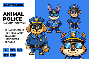 Animal Police Mascot Illustration