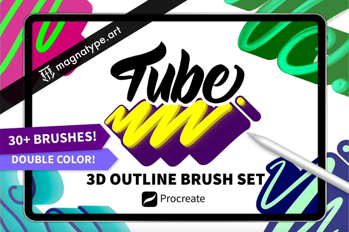 Outline TUBE Brush set, a Brush Add-On by Magnatype (Photo 1 of 6)